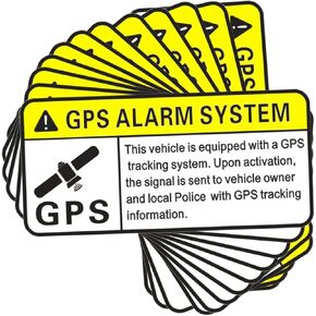 GPS Tracking Sticker for Cars, Self Adhesive Track Stickers, PVC Car Tracker Warning Stickers, GPS Tracker Sticker for Motorcycle Car Bike Truck Trailer Vehicle Safety Bumper (6 Pcs)