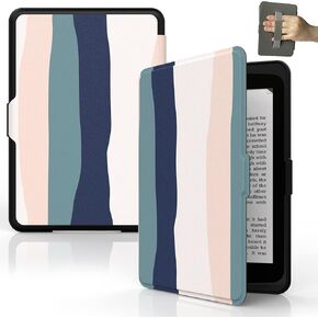 SCSVPN Case for 6'' Kindle 11th Generation 2024/2022 Release - All-New Lightweight Premium PU Leather Smart Protection Cover with Hand Strap, Auto Sleep/Wake for Kindle C2V2L3 Model (Colorful Blue)