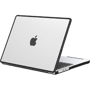 BlueSwan Anti-Cracking Hard Shell Case Compatible with MacBook Pro 14-inch 2025 2024-2021 Release M4 M3 M2 M1 Pro/Max Chip, Anti-Fingerprint Soft TPU Bumper, Frosted Black