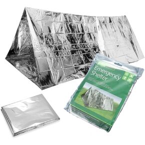 Emergency Shelter – Survival Tent (7.4 oz) – Life Tent, Tube Tent, Survival Tarp Survival Gear Emergency Tent, Storm Shelter, and Bivy Tent for Camping Essentials, also sleeping bag, emergency blanket