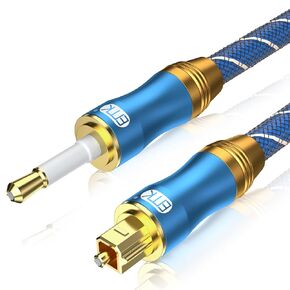 EMK Mini TOSLINK to TOSLINK Optical Audio Cable Digital S/PDIF Cable/Fiber Optic Cable for Home Theater, Sound Bar,TVs/Amplifiers/Hi-Fi Systems (16.5Feet/5M)