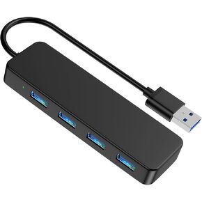 USB 3.0 Hub,4 Ports USB Hub Splitter,Ultra-Slim Portable USB A Adapter Mini Multiport Expander for Mouse,Keyboard,Flash Drive,U Disk,Printer Compatible with Laptop, Desktop PC,Xbox,PS5,and More
