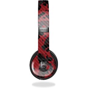 Carbon Fiber Skin Compatible with Beats Solo 4 - Red Modern Camo - Premium 3M Vinyl Protective Wrap Decal Cover - Easy to Apply | Crafted in The USA by MightySkins