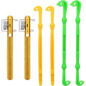 6 Pcs Fish Hook Line Quick Fishing Knot Tying Tool Kit with Disgorgers, Tie Fast Metal Fishing Line Tieing Tool, Portable Tying Knotting Tool for Fly Fishing Sea Fishing Casting Fishing