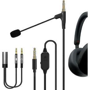 Geekria Boom Mic Headphones Cable Compatible with Sony WH-ULT900N WH-1000XM5 WH-1000XM4 WH-XB920N, 3.5mm Jack Nylon Braided Replacement Cord with Boom Microphone for Gaming & Meeting (5.6ft)