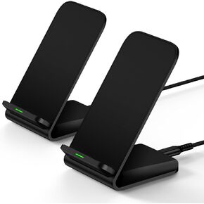 Fast S24 Ultra Samsung Wireless Charger Stand, 2 Pack 15W Cordless Charging Station for Samsung Galaxy S24 Plus S23 FE S22 S21 Z Flip 6 5, iPhone 16 15 Pro Max 14 13 12 11, Android Phone Holder Dock