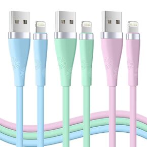 iPhone Charger 3Pack 6FT [Apple MFi Certified] iPhone Charger Cord USB to Lightning Cable 6FT Fast Charging Cord Compatible with iPhone 14 13 12 11 Pro Max XR XS X 8 7 6 Plus SE iPad(Multi-Color)