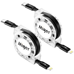 USB C to Lightning Cable [2Pack 4FT] Retractable iPhone Charger Fast Charging Type C to Lightning Cable Charger Cord MFi Certified for iPhone 14 13 12 11 Pro Max Mini XS XR X 8 7 6s 6 Plus 6 SE