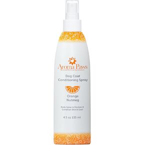 Aroma Paws Scented Dog Coat Spray – Cleansing, Conditioning, Moisturizing – Toxin Free, Healthy Ingredients – Aromatic Grooming Puppy Spray – Loosens Knots, Tangles – 4.5 Oz, Orange Nutmeg Vetiver