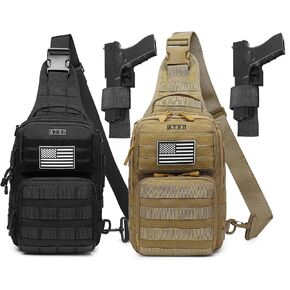 Tactical Sling Backpack With Holster Military Crossbody Bag for Men Single Shoulder Back Pack 10L in Saudi Arabia