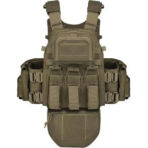 BOMTURN Great Tactical Outdoor Vest for Men Multifunctional Modular Molle Vest With Metal Buckles