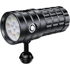 Dive Light for Underwater Photography, 39000Lumens Super Bright Diving Flashlight, 100M Waterproof Underwater Video Light with Type-C Charging, Professional for Underwater Lighting