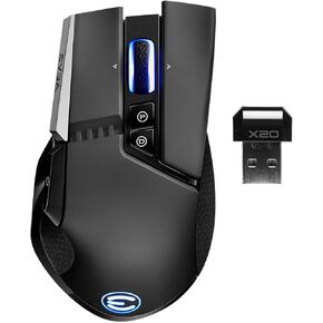 EVGA X20 Wireless Gaming Mouse, Wireless, Black, Customizable, 16,000 DPI, 5 Profiles, 10 Buttons, Ergonomic 903-T1-20BK-KR in Kuwait