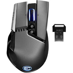 EVGA X20 Wireless Gaming Mouse, Wireless, Black, Customizable, 16,000 DPI, 5 Profiles, 10 Buttons, Ergonomic 903-T1-20BK-KR
