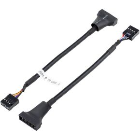 cablecc 1set Reversible USB 2.0 9Pin Housing to Motherboard USB 3.0 20pin Header Female Adapter