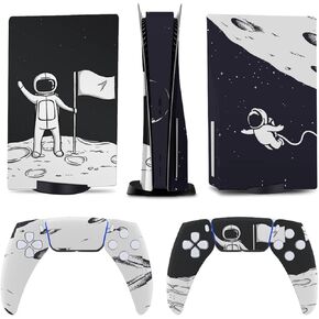 Cute Astronaut Space 5 Skin Controller Accessories Cover Skins Anime Vinyl Cover Sticker Full Set for 5 Disc Edition