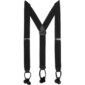 CTM® Men's Elastic Button End Dress Suspenders with Silver Hardware in Saudi Arabia