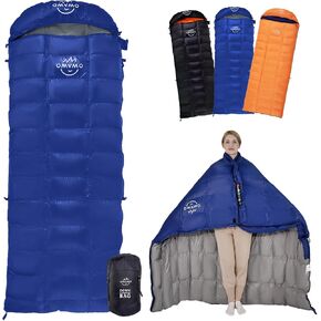 -10°F 0°F Goose Down Sleeping Bag for Adults,800 Fill Power,Ultralight Wearable 4 Season Cold Weather Rectangle Sleeping Bag for Camping Hiking,Can be Used as a Down Blanket or Cloak