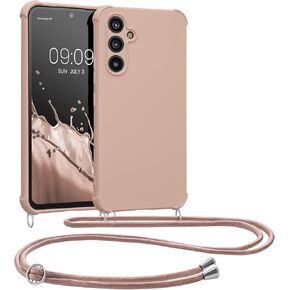 kwmobile Crossbody Case Compatible with Samsung Galaxy A54 5G Case - TPU Silicone Cover with Strap - Gray Green