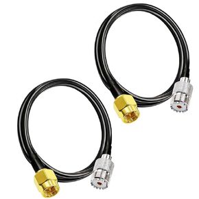 SMA Male to UHF SO239 Cable SMA to PL259 Adapter Handheld Antenna Cable RG58 Coax Cable for Antenna Analyzer SWR Meter Ham Amateur Radio etc. 3ft 2-Pack