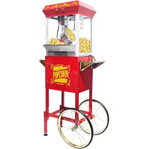Popcorn Maker Machine, Professional Cart With 8 Oz Kettle Makes Up to 32 Cups, Commercial Popcorn Machine Movie Theater Style with Measuring Spoon 3-Piece Set and 1 Popcorn Scoop - Red in Kuwait
