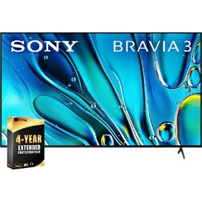 Sony BRAVIA 3 K43S30 43 inch 4K HDR Smart LED TV (2024 Model) Bundle with Deco Gear Home Theater Soundbar with Subwoofer, Wall Mount Accessory Kit, 6FT 4K HDMI 2.0 Cables and More