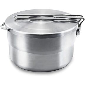 Outdoor Cooking Pot Stainless Steel Camping Pot Large Capacity Pot Applicable for Camping Hiking and More Outdoor Activities (50oz)