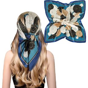 Relang Fashion silk Satin Head Scarf for Women Hair Bandana Hair Scarf Wrap Neck Scarf for Women 27.5×27.5 inches