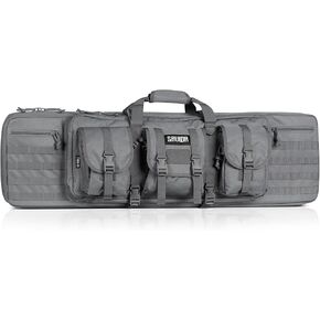 Savior Equipment American Classic Tactical Double Long Gun Bag Pistol Transportation Case w/Backpack Strap, Lockable Compartment, Available Length in 36" 42" 46" 51" 55"