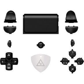 eXtremeRate Scarlet Red Classical Symbols Custom Replacement Full Set Buttons for ps4 Slim Pro CUH-ZCT2 Controller - Compatible with ps4 DTFS LED Kit - Controller NOT Included