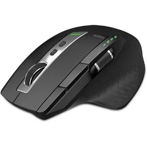 Rapoo Bluetooth Wireless Mouse, 4 Adjustable DPI Rechargeable, Multi-Device (3 Bluetooth+USB) Programmable Ergonomic Mouse with Side Roller, Laser Mouse for Laptop Desktop PC