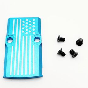 RMR Cover Plate for Glock 17 19 26 Cut Slides Anodized Aluminum Dot Flag Engraved