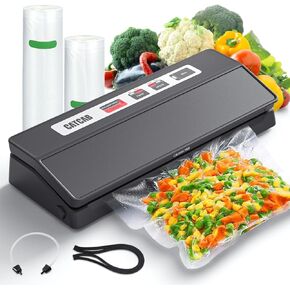 Vacuum Sealer Machine,Precision Food Vacuum Sealer Machine with 2 Vacuum Bag Rolls & Accessory Hose,Suit for Sous Vide and Food Storage Dry and Moist (Black)