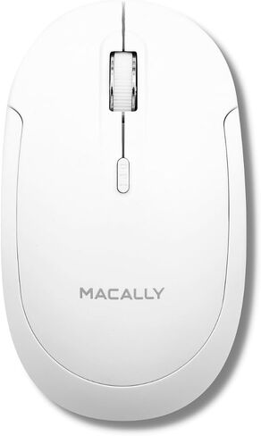 Macally Wireless Bluetooth Mouse for Mac, MacBook Pro/Air, iPad, and PC - Quiet Click and Comfortable Wireless Mouse - Compatible Wireless Apple Mouse - White Laptop Mouse Bluetooth in Saudi Arabia