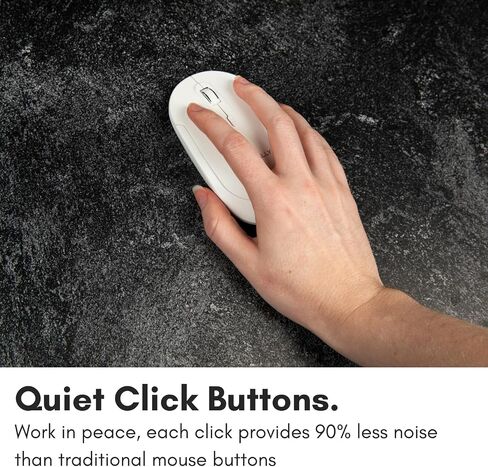 Macally Wireless Bluetooth Mouse for Mac, MacBook Pro/Air, iPad, and PC - Quiet Click and Comfortable Wireless Mouse - Compatible Wireless Apple Mouse - White Laptop Mouse Bluetooth in Saudi Arabia