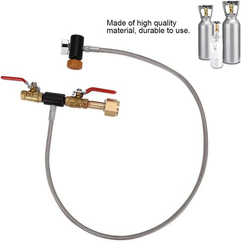 Diyeeni G1/2 CO2 Cylinder Refill Adapter with Hose for Filling 36" Without Gauge,2 Turn on/Off valves, to use in Saudi Arabia