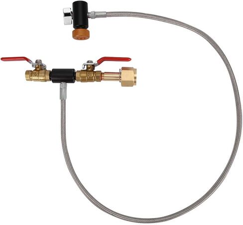 Diyeeni G1/2 CO2 Cylinder Refill Adapter with Hose for Filling 36" Without Gauge,2 Turn on/Off valves, to use in Saudi Arabia