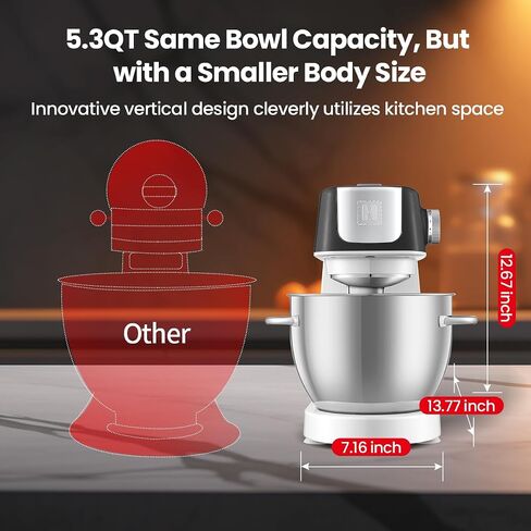 خلاط كهربائي HAUSWIRT 5.3QT، جهاز مطبخ قديم مع LED، 11 سرعة، خلاط 3 في 1 مع مخفق بيض من الفولاذ المقاوم للصدأ، وخطاف عجين، ومضرب مسطح، أخضر in Saudi Arabia