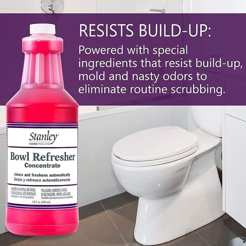Stanley Home Products Bowl Refresher Concentrate Dispenser - Easy Mount Liquid Detergent Dispensing Plastic Bottle Pump/Container for Clean & Refreshing Toilet & Bathroom Scent in Saudi Arabia