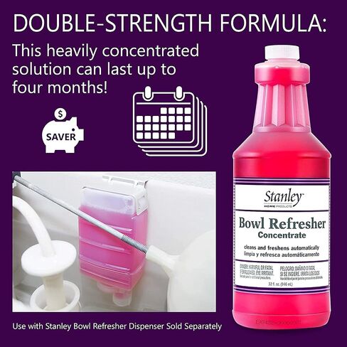 Stanley Home Products Bowl Refresher Concentrate Dispenser - Easy Mount Liquid Detergent Dispensing Plastic Bottle Pump/Container for Clean & Refreshing Toilet & Bathroom Scent in Saudi Arabia
