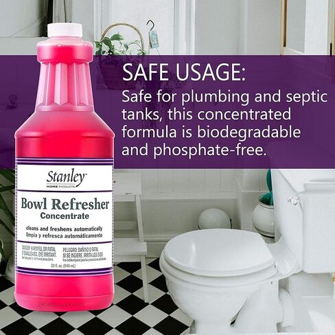Stanley Home Products Bowl Refresher Concentrate Dispenser - Easy Mount Liquid Detergent Dispensing Plastic Bottle Pump/Container for Clean & Refreshing Toilet & Bathroom Scent in Saudi Arabia