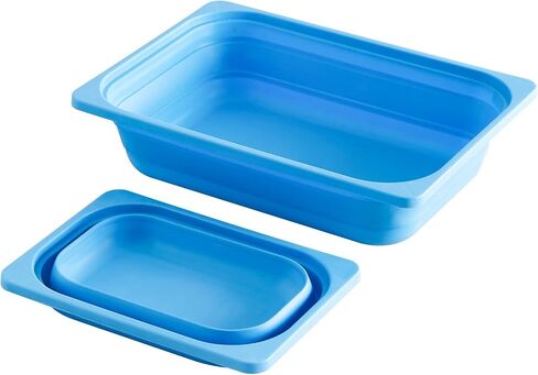 Beright 2 Pack Storage Bins, Collapsible Wash Basin Folding Dish Tub Sink, Space Saving for Dishing, Fruit, and Camping, Hiking and Home, Grey, 2 in 1 Set in Saudi Arabia
