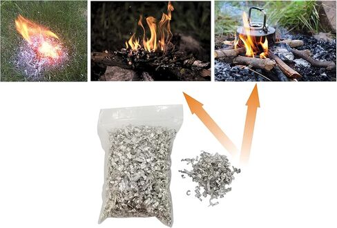 eGreen Emergency Fire Starter Magnesium 99% Pure 6 Bags for Storm Hurricane Outages Camping Hiking Bushcraft Outdoor Survival + Free Water Proof Tin Container in Saudi Arabia
