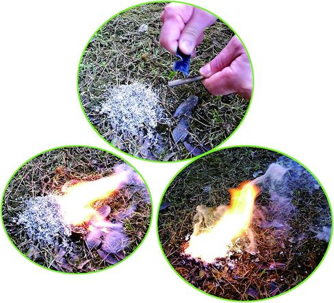 eGreen Emergency Fire Starter Magnesium 99% Pure 6 Bags for Storm Hurricane Outages Camping Hiking Bushcraft Outdoor Survival + Free Water Proof Tin Container in Saudi Arabia