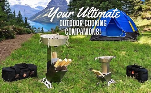 Spitfire Rocket Stove Patrol، موقد صاروخي للتخييم، موقد محمول لحرق الأخشاب مع حقيبة سفر، موقد خشبي قابل للطي، موقد تخييم صاروخي، موقد طبخ خارجي Estufa De Leña Para Cocinar in Kuwait