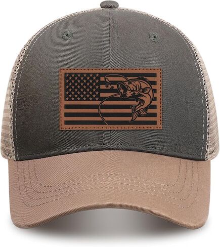 Mens Fishing Gifts American Flag Hat Mens Fathers Day Christmas Birthday Gifts Trucker Fishing Hat for Dad in Saudi Arabia