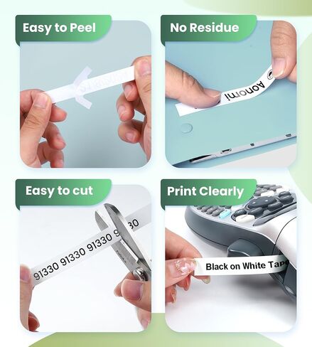 Replace for Dymo Letratag Refills 91330 White Paper Label Maker Tape Refill Compatible with Dymo Letratag Label Maker Tape,12 mm x 4m 1/2" x 13' for Letra tag LT100H LT100T 200B QX50 Plus, 5-Pack in Kuwait