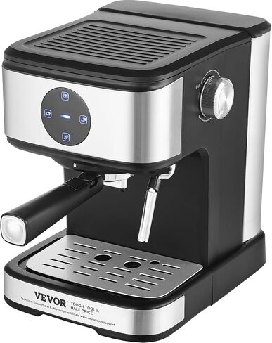 VEVOR Espresso Machine, 15 Bar Coffee and Espresso Maker with Milk Frother Steam Wand, Professional Semi-Automatic Cappuccino Latte Machine with Touch Screen & Removable Water Tank, NTC Control System in Saudi Arabia