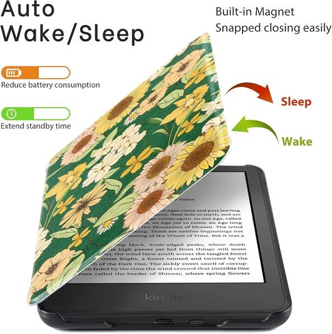 حافظة CoBak لجميع أجهزة Kindle الجديدة مقاس 6 بوصات 2024 و2022 (الجيل 11) - غطاء ذكي من جلد البولي يوريثان، خاصية النوم والاستيقاظ التلقائي، حافظة حماية ممتازة لجهاز Kindle Basic in Saudi Arabia