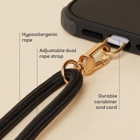 CASETiFY 8mm Rope Cross Body Strap with Card - Khaki in Saudi Arabia